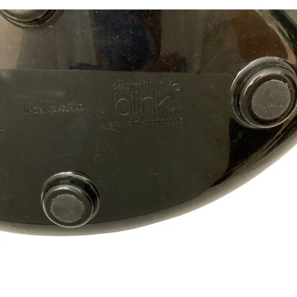Cat Dish Fish Shaped, Black and Chrome by Blink
